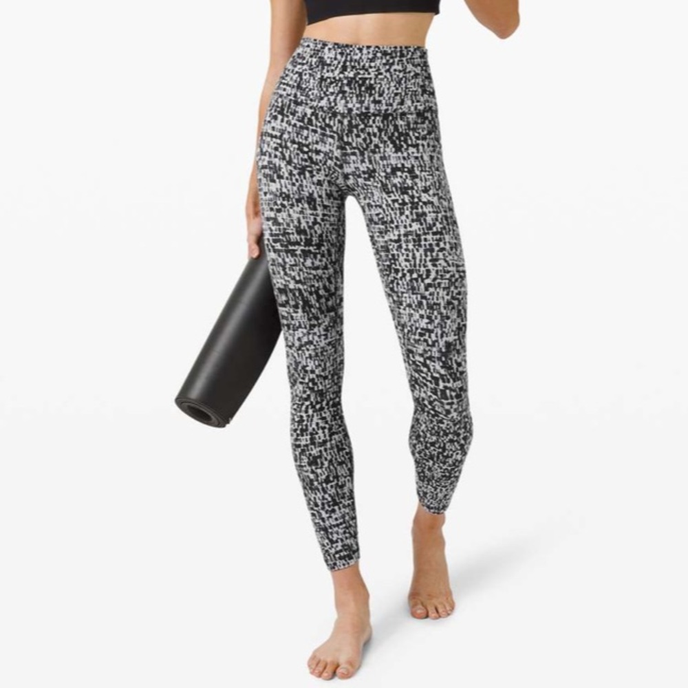 Lululemon Align Pant II 25" Leggings Urban Block Ice Grey Black Size 2 XS